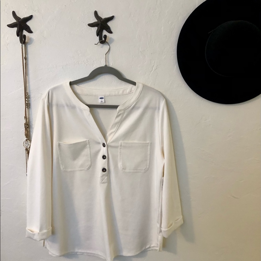Old Navy Cream three quarter sleeve top